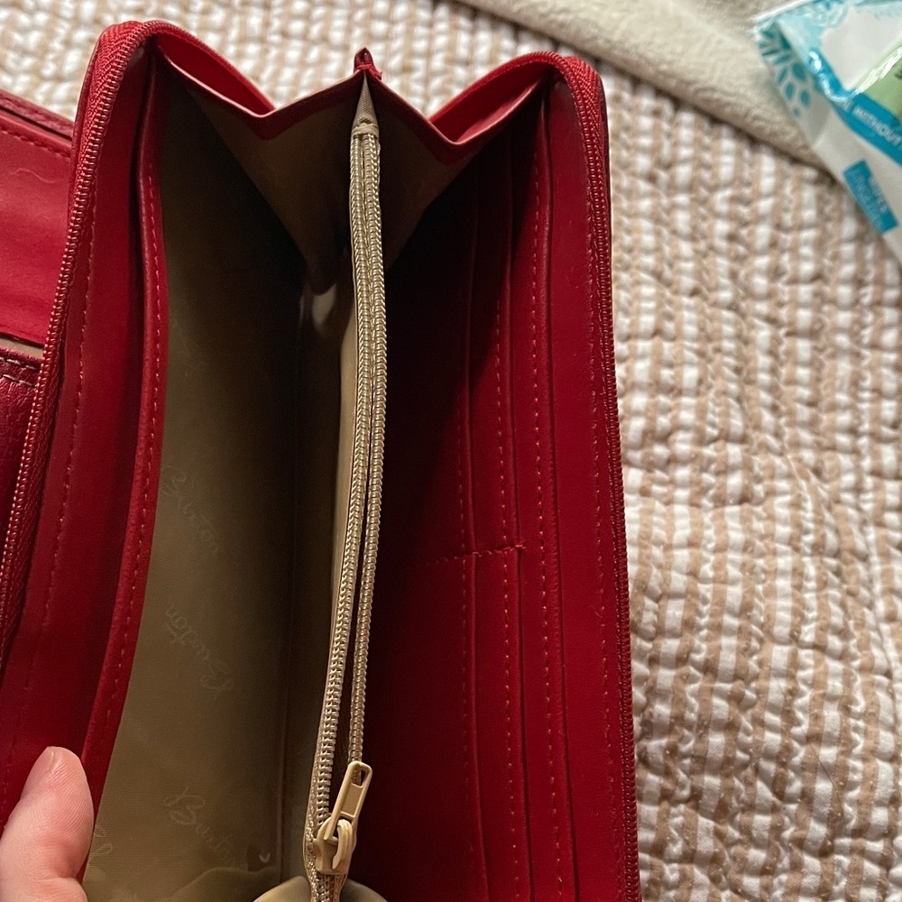 Buxton Beautiful Vintage Cherry Leather Wallet Buxton - Picture 5 of 7